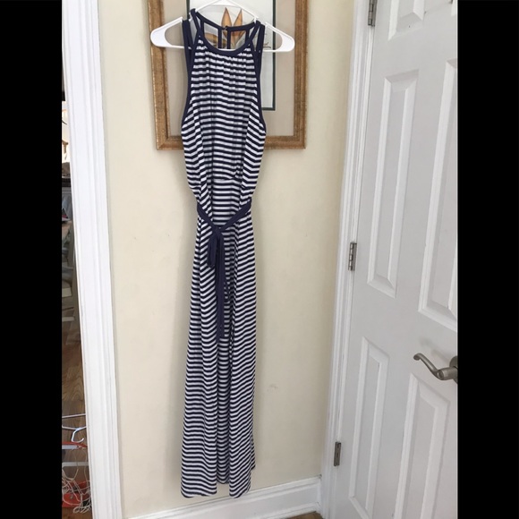 bebe Dresses & Skirts - Bebe summer blue and white dress size small